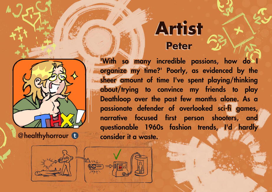 Introductory card for Peter