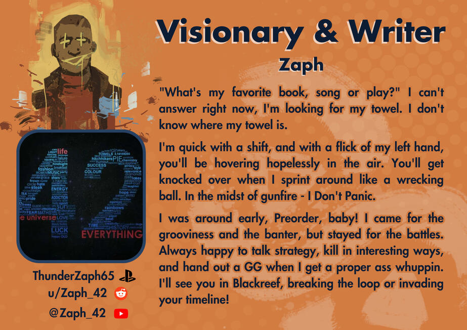 Introductory card for Zaph